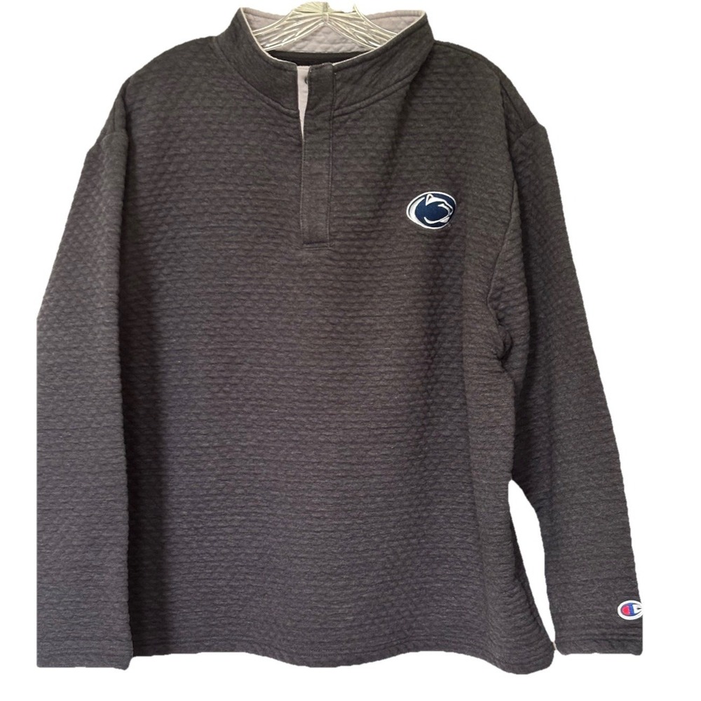 Charcoal Gray Champion Penn State Nittany Lions Textured Pullover Men's XL